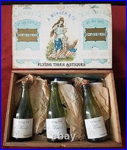 1880's Miniature A. Werner & Co. Champagne Case with 8 Bottles from Sonoma, CA