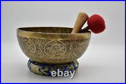 9 inches Special Mandala Carving Singing Bowl From Nepal-Spiritual Tibetan Bowls