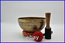 9 inches Special Mantra Carving Singing Bowl From Nepal-Spiritual Tibetan Bowls