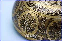 9 inches Special Tree With Flower of Life Carving Singing Bowl From Nepal