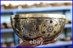 9 inches Special Yoghi with 7 chakra Super Fine Carving Singing Bowl From Nepal