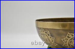 Blessed 9 inch Special Om Carving Singing Bowl From Nepal-Spiritual Tibetan Bowl