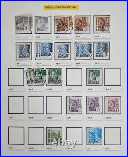 French Zone Special Collection With Many Paper & Typunterschieden 1945/49