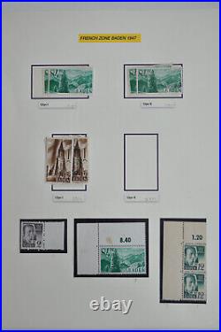 French Zone Special Collection With Many Paper & Typunterschieden 1945/49