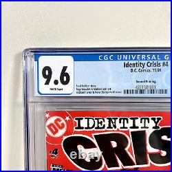 Identity Crisis #4 CGC 9.6 Red Turner Second Printing White Pages from DC Comics