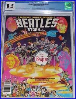 Marvel Super Special #4 CGC 8.5 from 1978 Beatles story. Pin-up centerfold