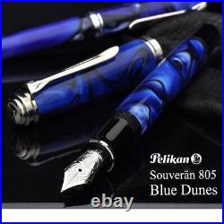 PELIKAN Special Edition Fountain Pen Souverän M805 Blue Dunes Nib EF NEW from JP