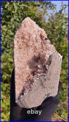 Pink Heulandite Geode Crystal Rock, Special Crystal, from India, Ethical + Natura