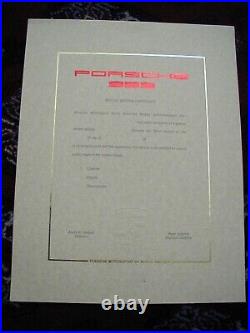 Porsche certificate from the 959 Special Edition program Sport Version 1985