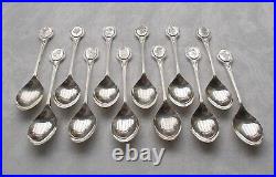 Rare Special Edition 12 Coffee Spoon Flowers From 925er Sterling Silver, UK