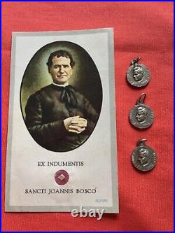 Relic of John Don Bosco ex indumentis from the clothes + 3 medals special offer