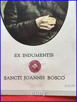 Relic of John Don Bosco ex indumentis from the clothes + 3 medals special offer