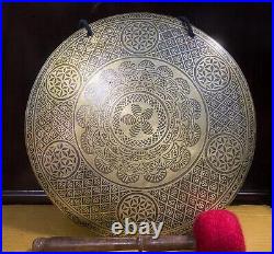 SALE! 13 inches Tibetan Gong with Special Carving from Nepal Wind Gong