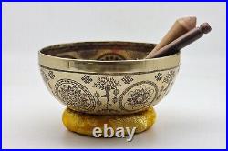 Sale! 12 inch Special Temple with Mantra Carving Tibetan singing bowl from Nepal