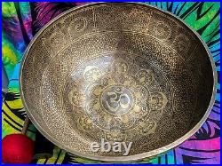 Sale! Special 15 inches Large? Om Carving Singing Bowl From Nepal-Tibetan bowl
