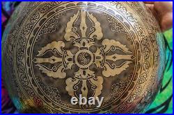 Sale! Special 17 inches Large Buddha Carving Tibetan Singing Bowl From Nepal