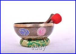 Seven chakra carved special 9 inches yogi bow l- Tibetan singing bowl from Nepal