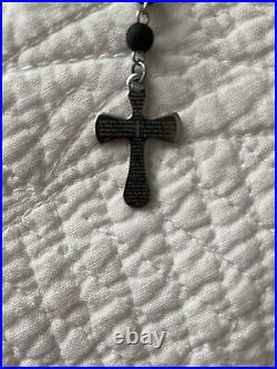 Silver Rosary, made In Colombia, beads made from special material in Colombia