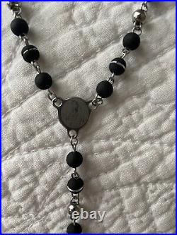 Silver Rosary, made In Colombia, beads made from special material in Colombia