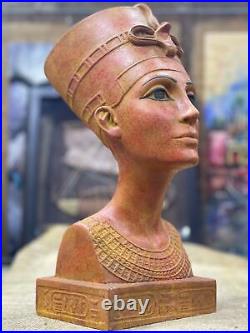 Special Golden Queen Nefertiti Head made from Stone, heavy Nefertiti statue