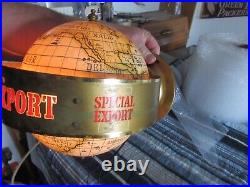 VTG MOTION BEER SIGN FROM SPECIAL EXPORT SPINNING EARTH GLOBE 1970's BAR LIGHT