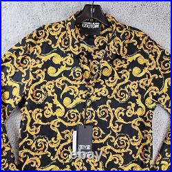 Versace Jeans Couture Sketch Couture Print Shirt Men's XS Black/Gold Long-Sleeve
