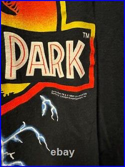 Vintage Jurassic Park Lightning Movie Promo Shirt 90s 1992 Single Stitch Size XL