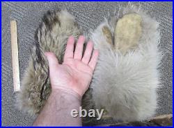 Vintage Wolf Fur Mittens From Alaska Size extra large XL, used, Fairbanks Estate