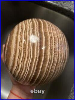 XXL Banded Aragonite Sphere From Morocco 2.2Kg